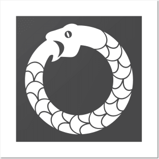 Ouroboros (white logo) Posters and Art